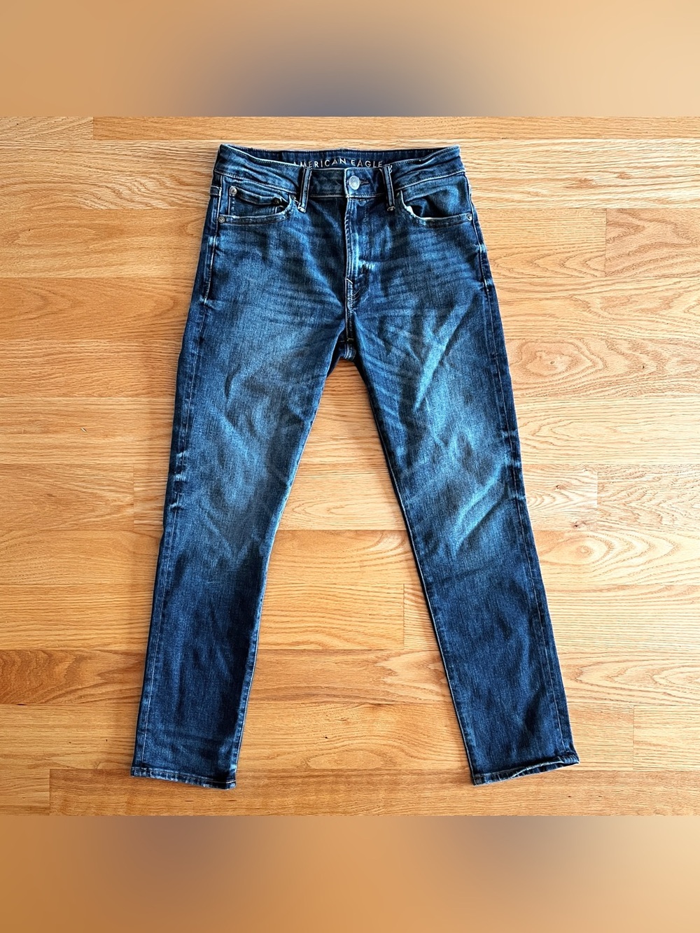 American Eagle airflex slim straight jeans mens 29 x 30 dark blue denim stretch